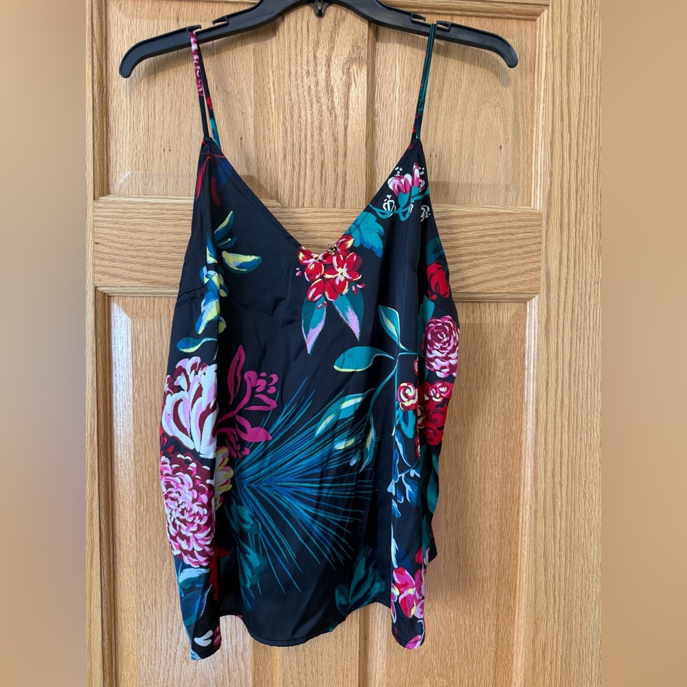 Stars Above Black Floral V-Neck Tank Top